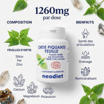 Ortie piquante feuille Neodiet 100 gélules - Flacon avec composition et minéraux essentiels