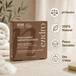 Pain lavant dermatologique Endro amande 85ml avec icônes pH neutre, naturel et peaux sensibles