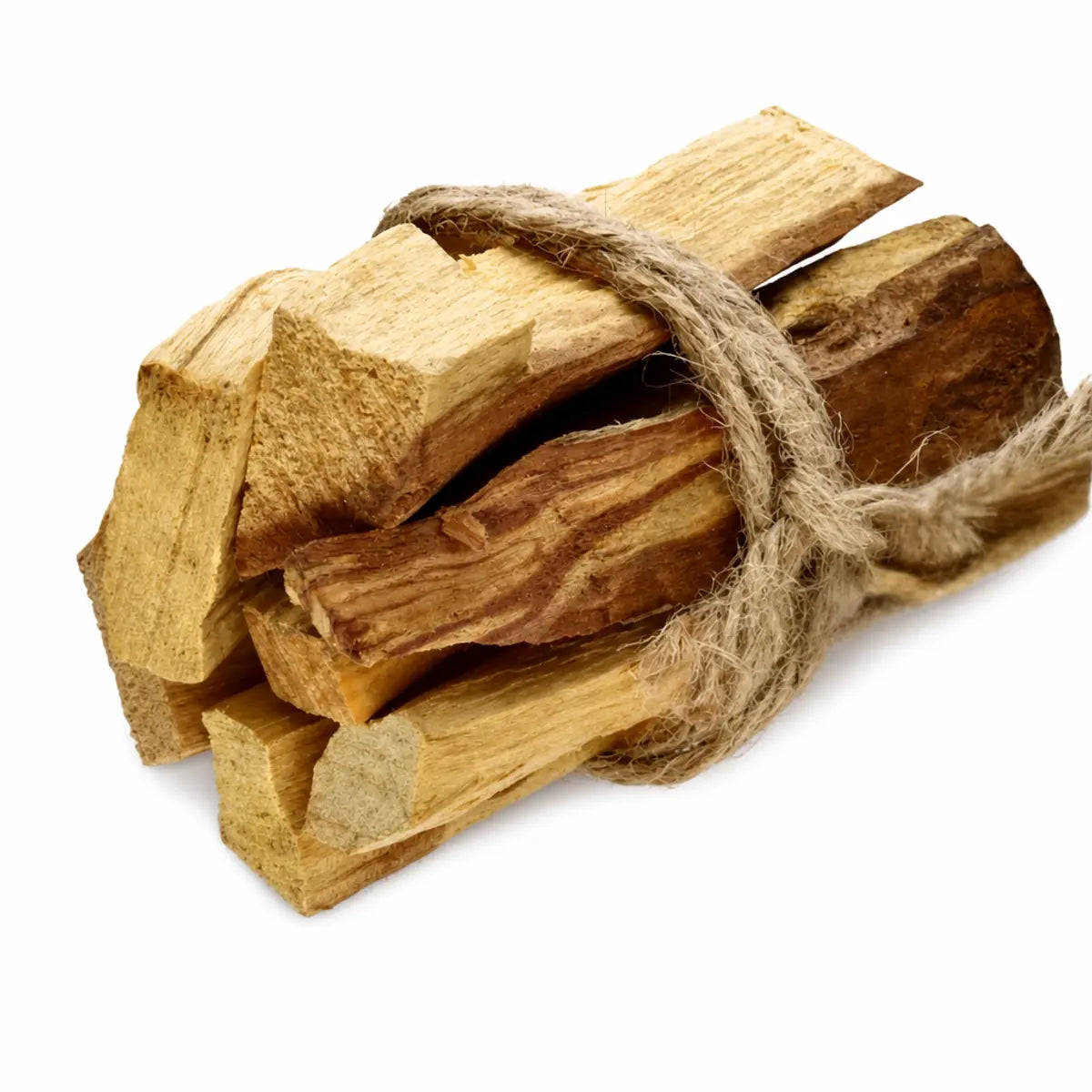 Fagot de Palo Santo 80g avec 5 bâtons de bois naturel attachés à la ficelle
