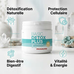 Panacéo Basic Poudre 200g avec bénéfices détoxification, protection cellulaire, bien-être digestif et vitalité