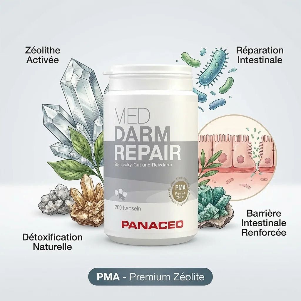 Panacéo Med Darm Repair 200 gélules réparation intestinale zéolithe activée détoxification naturelle