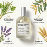 Parfum d'intérieur Un soir en été 100ml Jolis Baumes avec ingrédients naturels citronnelle eucalyptus lavande