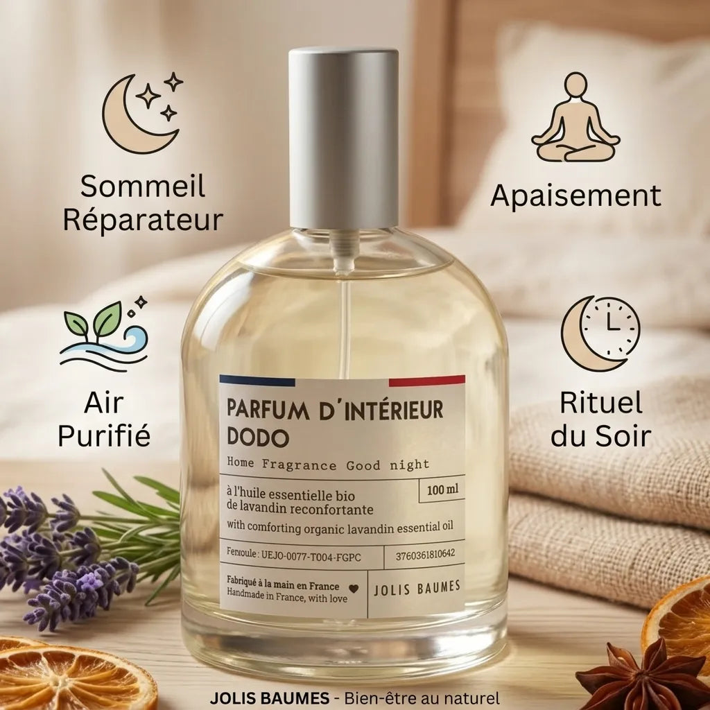 Parfum d'intérieur Dodo 100ml avec bénéfices : sommeil réparateur, apaisement et air purifié