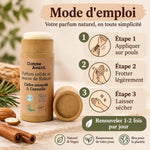 Parfum solide Comme Avant Cèdre amandé Cannelle avec mode d'emploi application peau