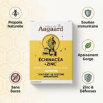 Pastille Gorge Propolis Echinacea Zinc Aagaard x24 avec icônes bénéfices immunitaires