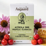 Pastilles Aagaard Propolis Acérola Échinacéa 20 comprimés avec ingrédients naturels et fleurs