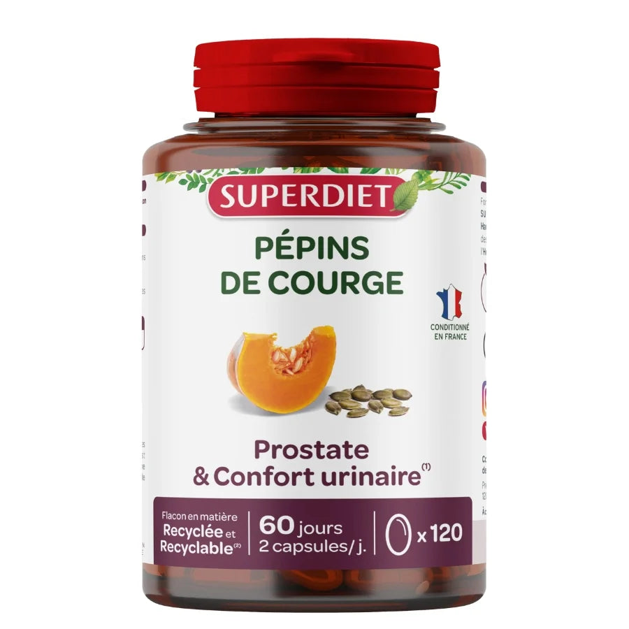 Boite de 120 capsules d'Huile Bio de Pépins de Courge Superdiet