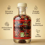 Peppers Masala bio trois baies Ayur-Vana flacon verre 50g avec bénéfices digestion énergie antioxydants