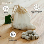 Perles céramique Angie Be Green avec pochon coton bio - composition argile fermentée et micro-organismes efficaces