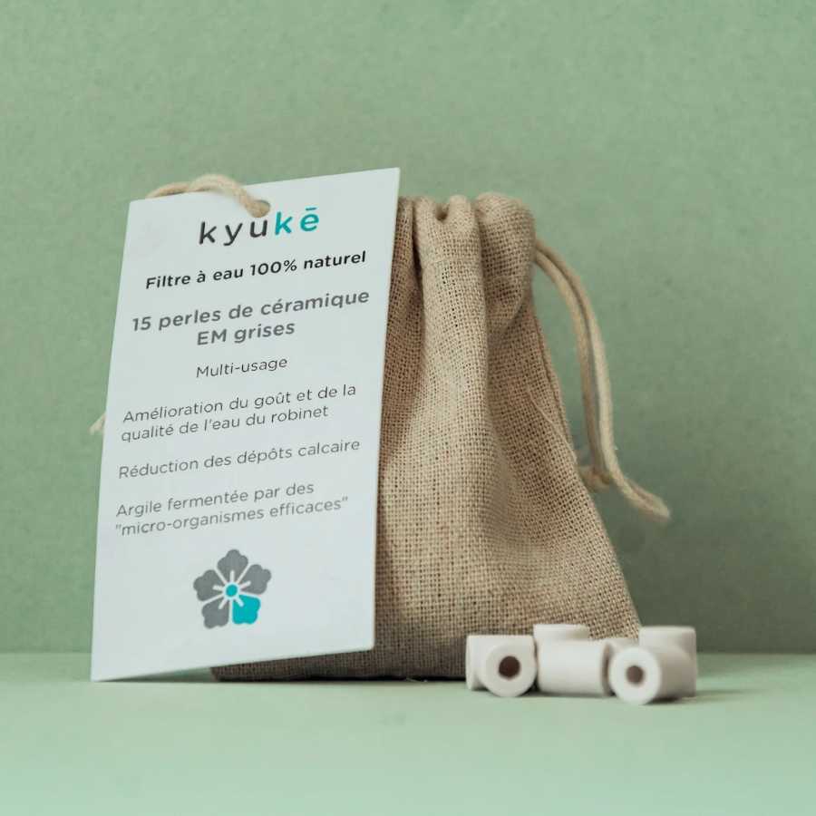 Un sachet de 15 Perles de céramique grises pour usage ménager Kyuké 