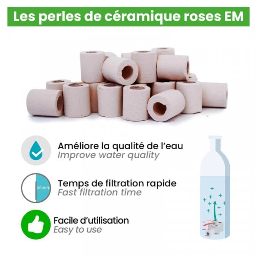 Les avantages des Perles de céramique roses Kyuké pour filtrer l’eau du robinet naturellement