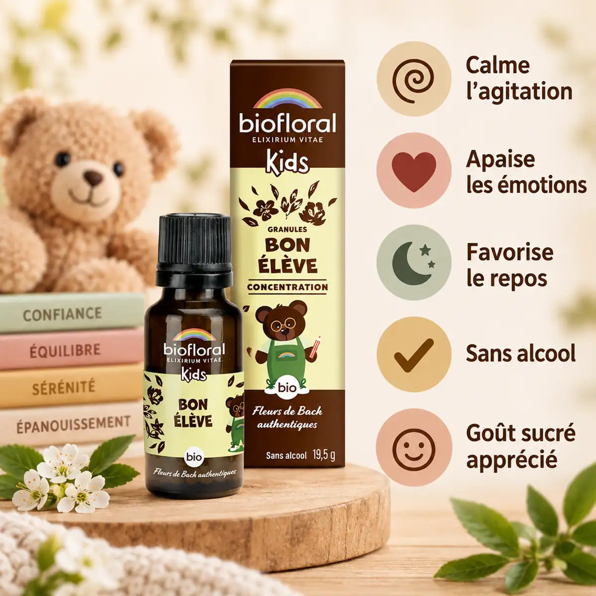 Petit Tourbillon Bio Biofloral granules enfants 19,5g avec bénéfices calme émotions repos