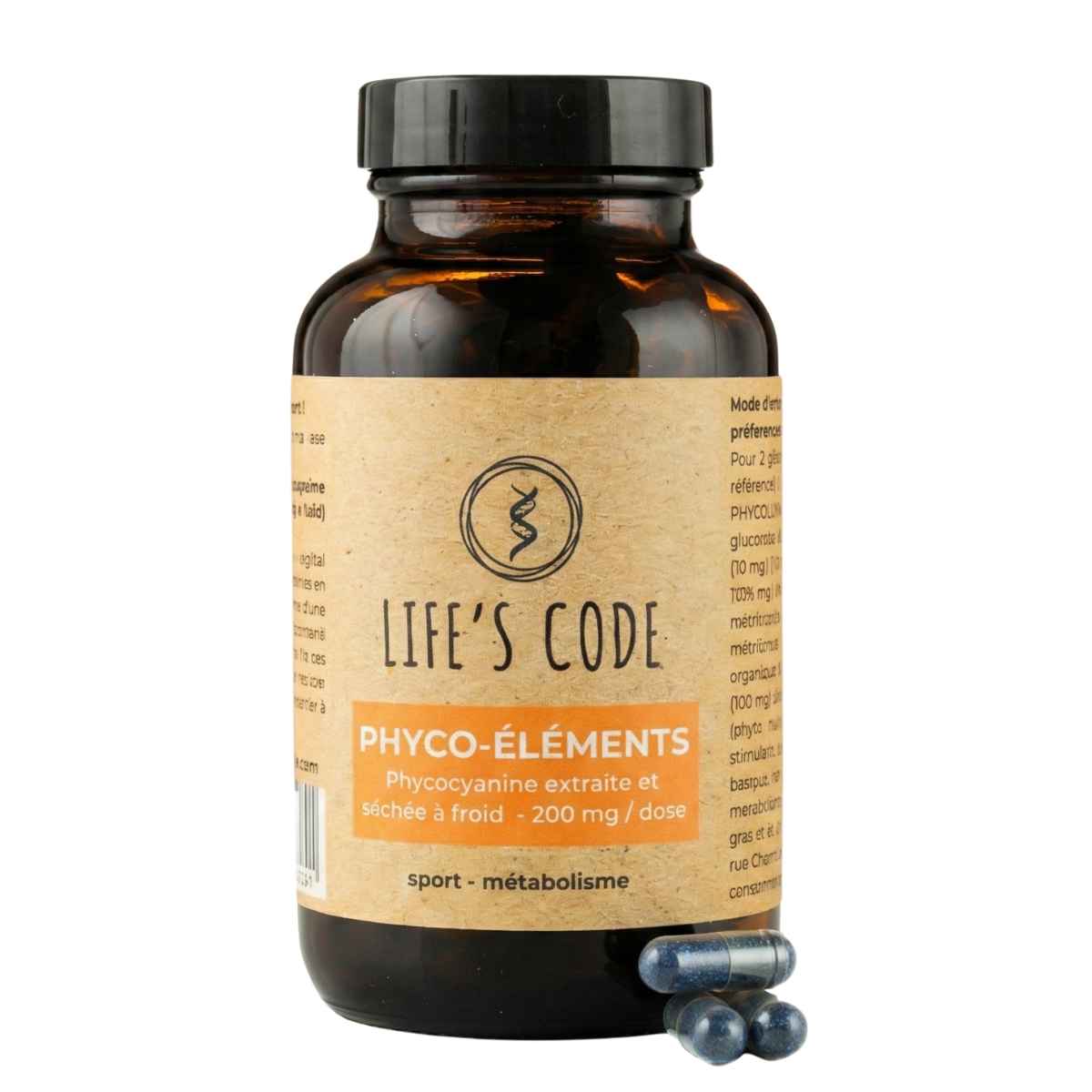 Une boîte de 90 gélules de Phyco-éléments de la marque Life's Code