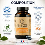 Phyco-éléments Life's Code 90 gélules avec composition phycocyanine et 7 oligo-éléments essentiels