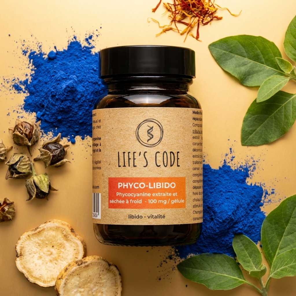 Phyco-Libido 30 gélules Life's Code avec ingrédients naturels spiruline, tribulus, maca et ashwagandha