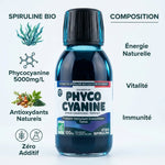 Phycocyanine liquide bio 5000mg Etika Spirulina 200ml avec composition et bénéfices santé