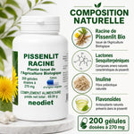Neodiet Pissenlit Racine bio 200 gélules 270mg composition naturelle lactones inuline flavonoïdes