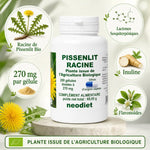 Pissenlit Racine bio 200 gélules 270 mg Neodiet avec infographie ingrédients actifs