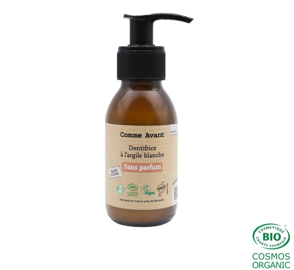 Dentifrice à l'argile blanche sans parfum Comme Avant