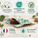 Pochette savon coton enduit Angie Be Green certifiée Oeko-Tex, imperméable, fabrication française