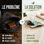 Pochette savon coton enduit Angie Be Green - Problème solution savon humide protégé