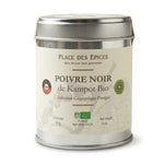 Poivre Noir de Kampot Bio 50g en boîte métallique Place des épices