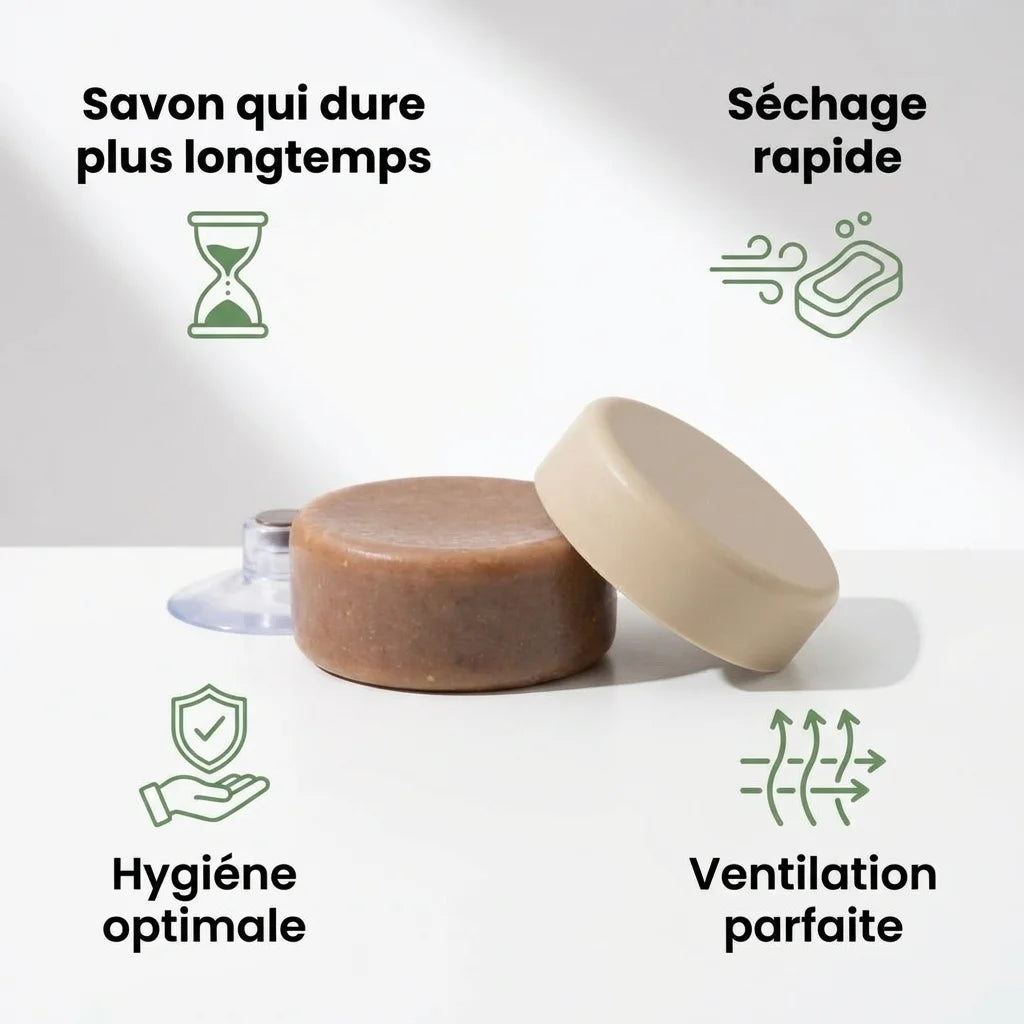 Porte savon aimanté céramique marron Angie Be Green avec avantages