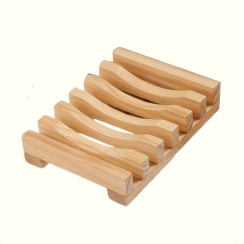 un Porte-savon en bois anti-moisissure couleur bois clair