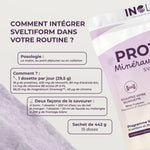 Posologie du sveltiforme de la marque INOLAB, on peut voir la moitié du sachet de sveltiforme sur le côté droit