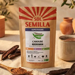 Poudre de Caroube crue Bio Sol Semilla 150g avec pods et boisson chaude