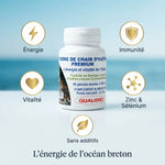Poudre de Chair d'Huître Premium 60 gélules Vital Osmose avec bénéfices santé et logo L'énergie de l'océan breton