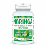 Poudre de Moringa oleifera bio 120 gélules LT Labo en flacon blanc avec étiquette verte