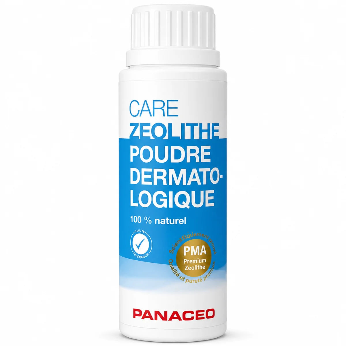 Poudre Dermatologique Cicatrisante Panacéo Zéolithe 100% naturel en flacon blanc