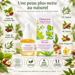 Précise soin purifiant Douces Angevines - flacon huile dorée avec ingrédients bio contre imperfections