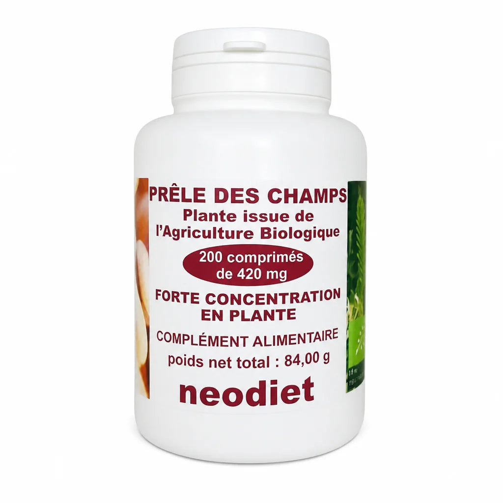 Prêle des champs 200 comprimés Neodiet - Complément alimentaire en flacon blanc
