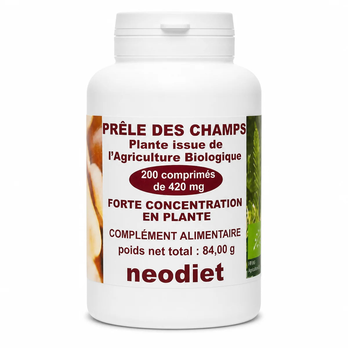 Prêle des champs 200 comprimés Neodiet - Complément alimentaire en flacon