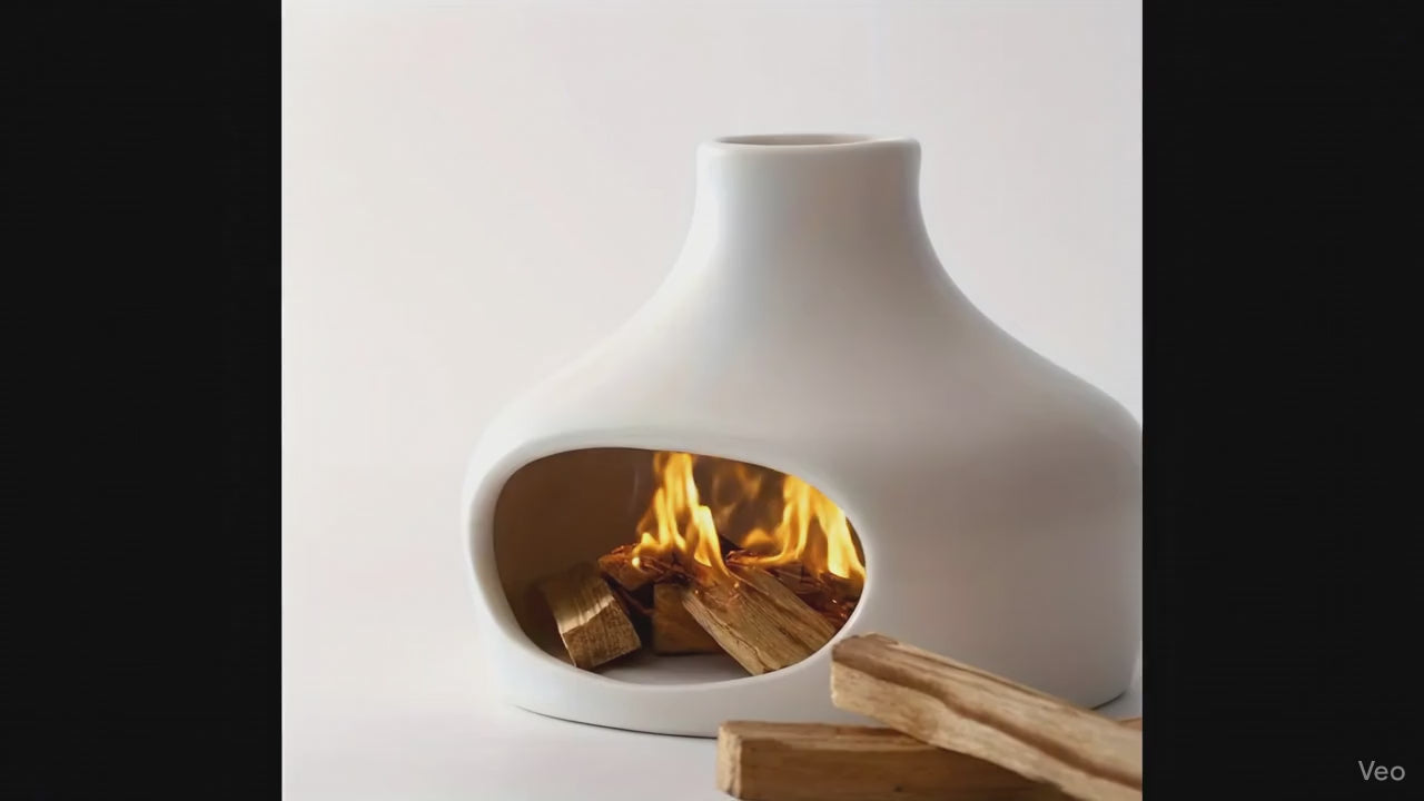 Vidéo d'utilisation du Brûleur d'Encens & Palo Santo en Céramique avec Cheminée Blanc