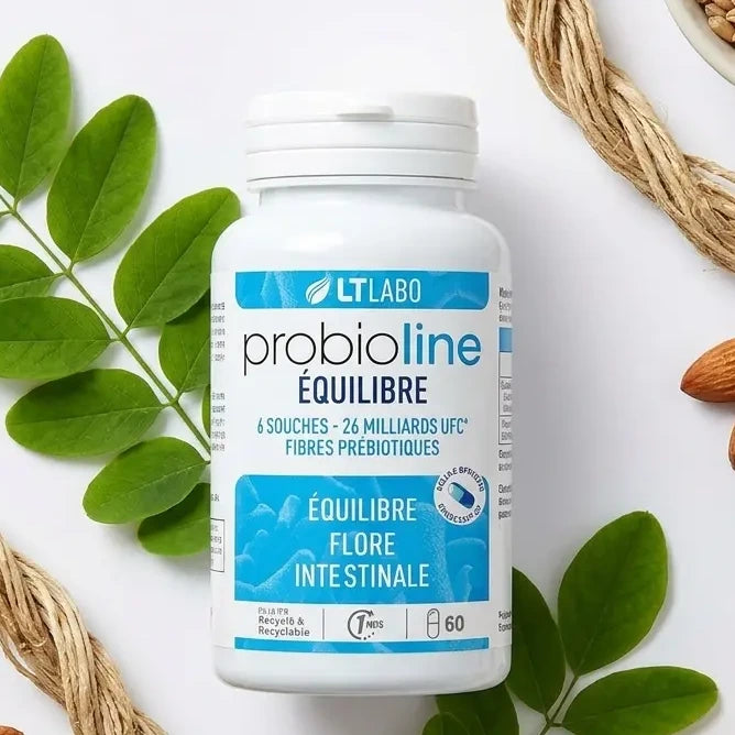 Probioline Equilibre 60 gélules - Complément flore intestinale avec ingrédients naturels et prébiotiques