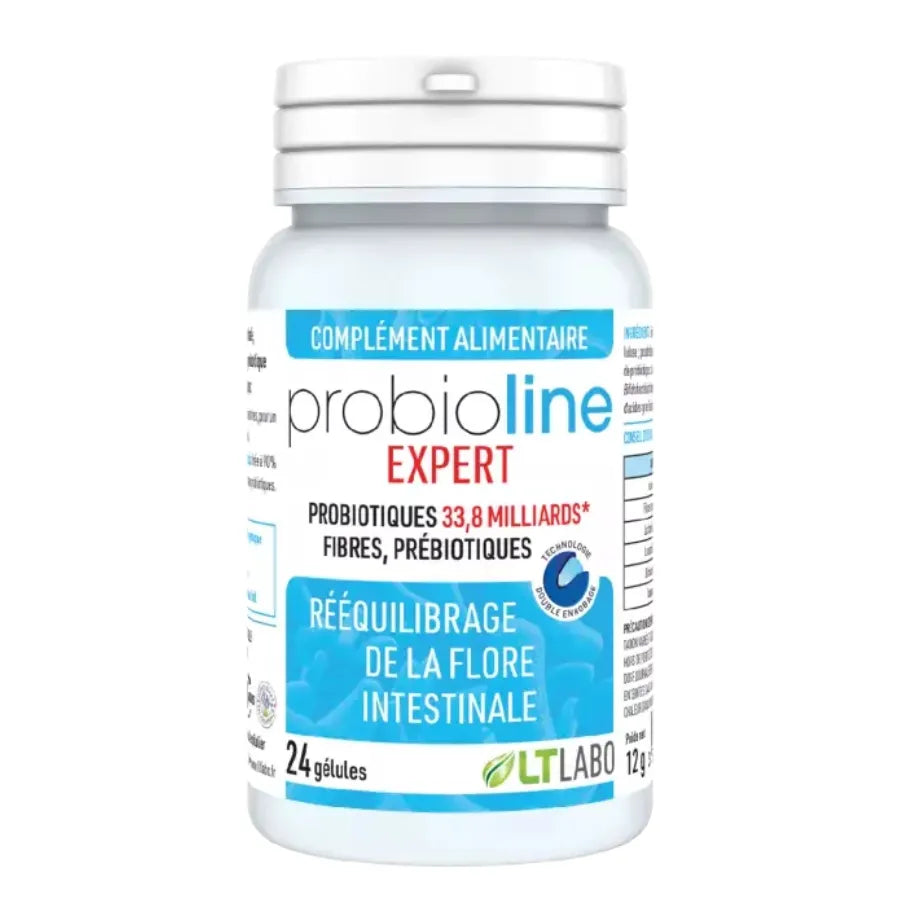 Une boite de Probioline Expert de 24 gélules de la marque LT Labo pour la flore intestinale