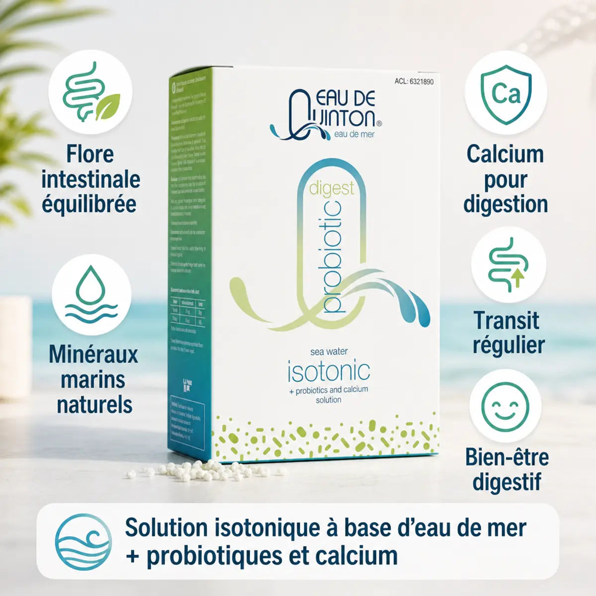 Quinton Probiotic 10 sachets - Flore intestinale, minéraux marins et digestion