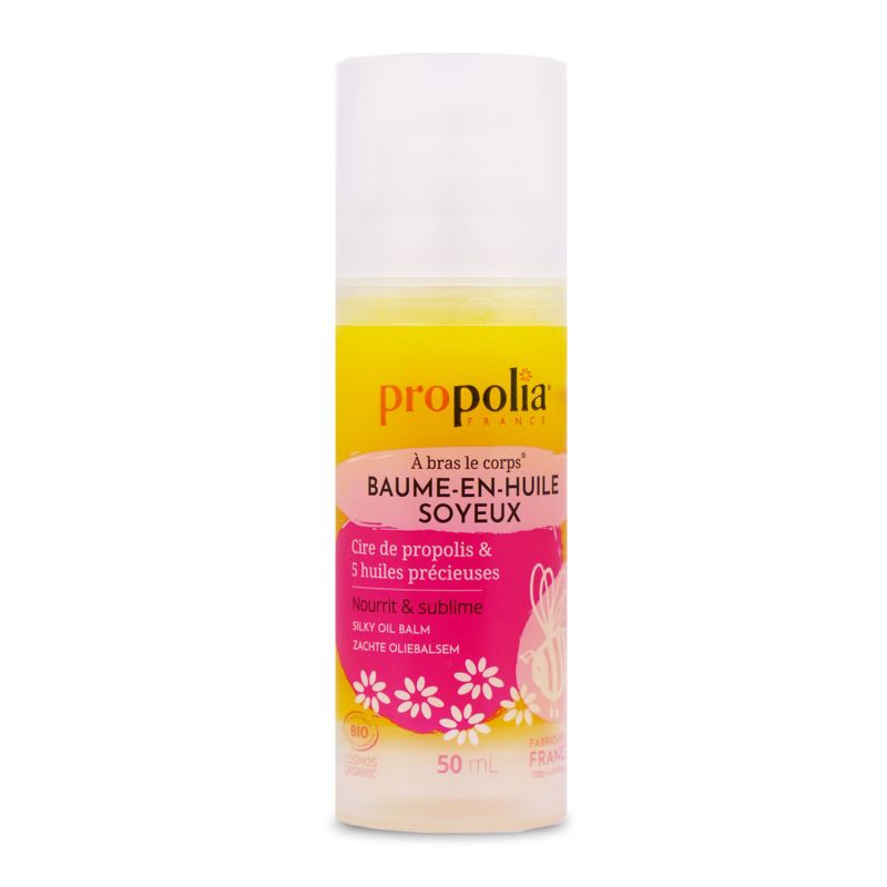 Un Baume-en-huile soyeux Corps Bio de 50 ml de la marque Propolia