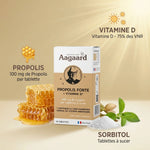 Propolis Forte + Vitamine D 28 tablettes à sucer Aagaard avec ingrédients et bénéfices