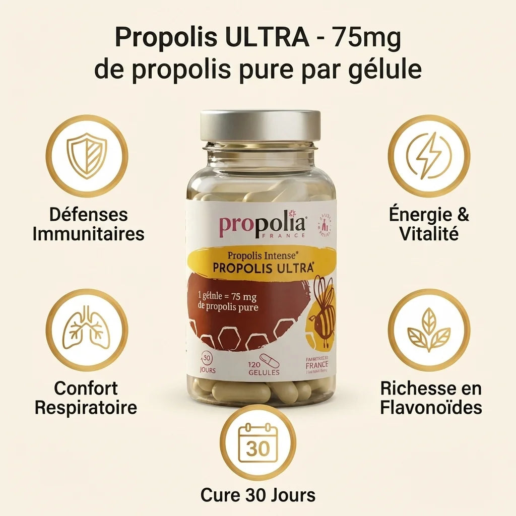 Propolis Ultra 120 gélules Propolia - Défenses immunitaires, énergie et confort respiratoire