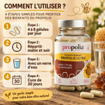Propolis Ultra 120 gélules Propolia avec guide posologie : 4-8 gélules par jour en cure 30 jours