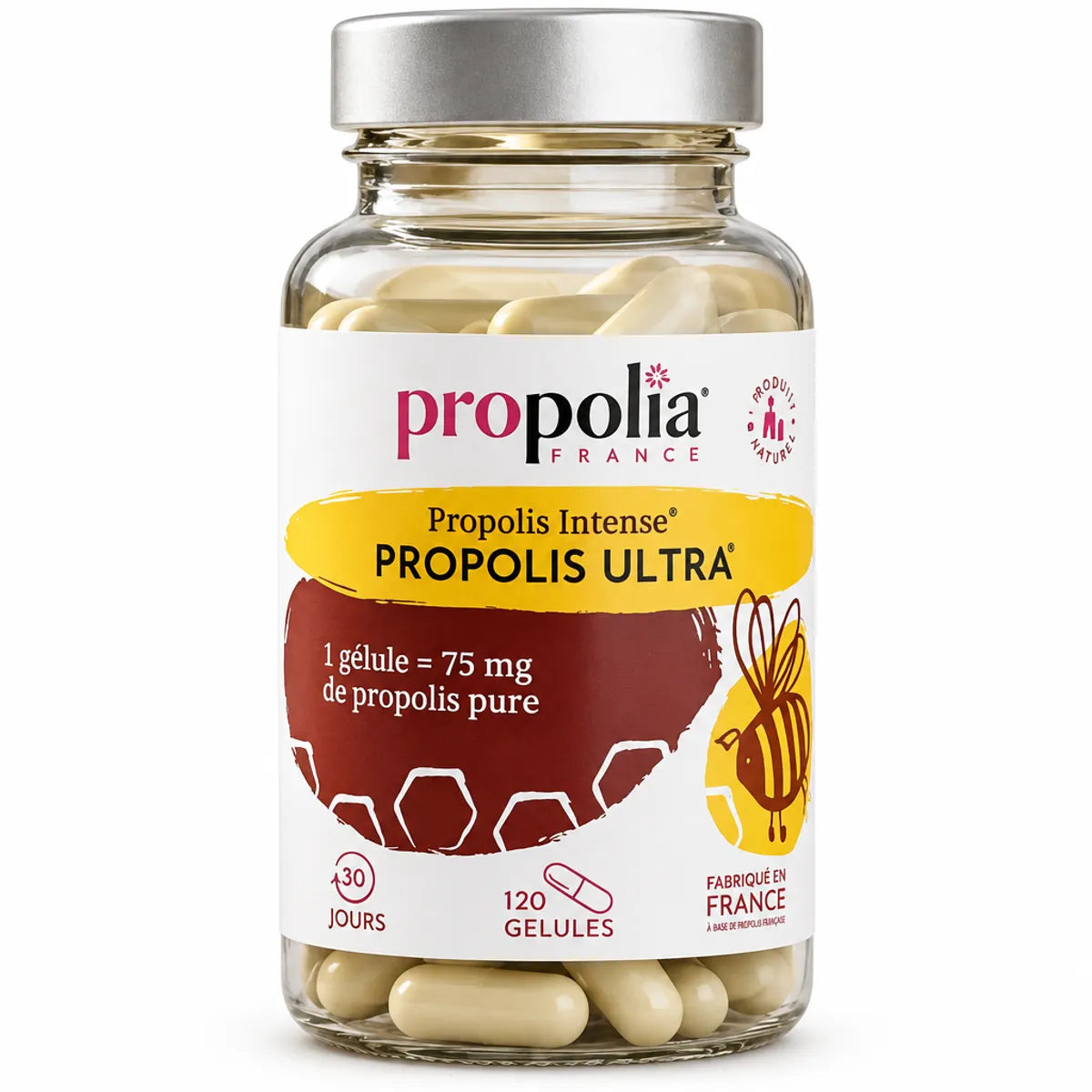 Propolis ULTRA 120 gélules Propolia - Complément défenses immunitaires en flacon