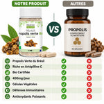 Propolis verte Bio Propos'Nature 60 gélules comparaison produit avec bénéfices immunitaires et antioxydants