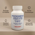 Prosta'Complex 60 capsules Qualidiet avec bénéfices : énergie, santé prostatique, confort urinaire, immunité