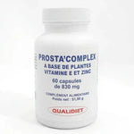 Prosta'Complex 60 capsules Qualidiet - flacon supplément prostate blanc avec étiquette bleue rouge