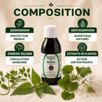 Ergyvet Protection Rénale 100ml avec ingrédients botaniques pour chien et chat sur fond beige