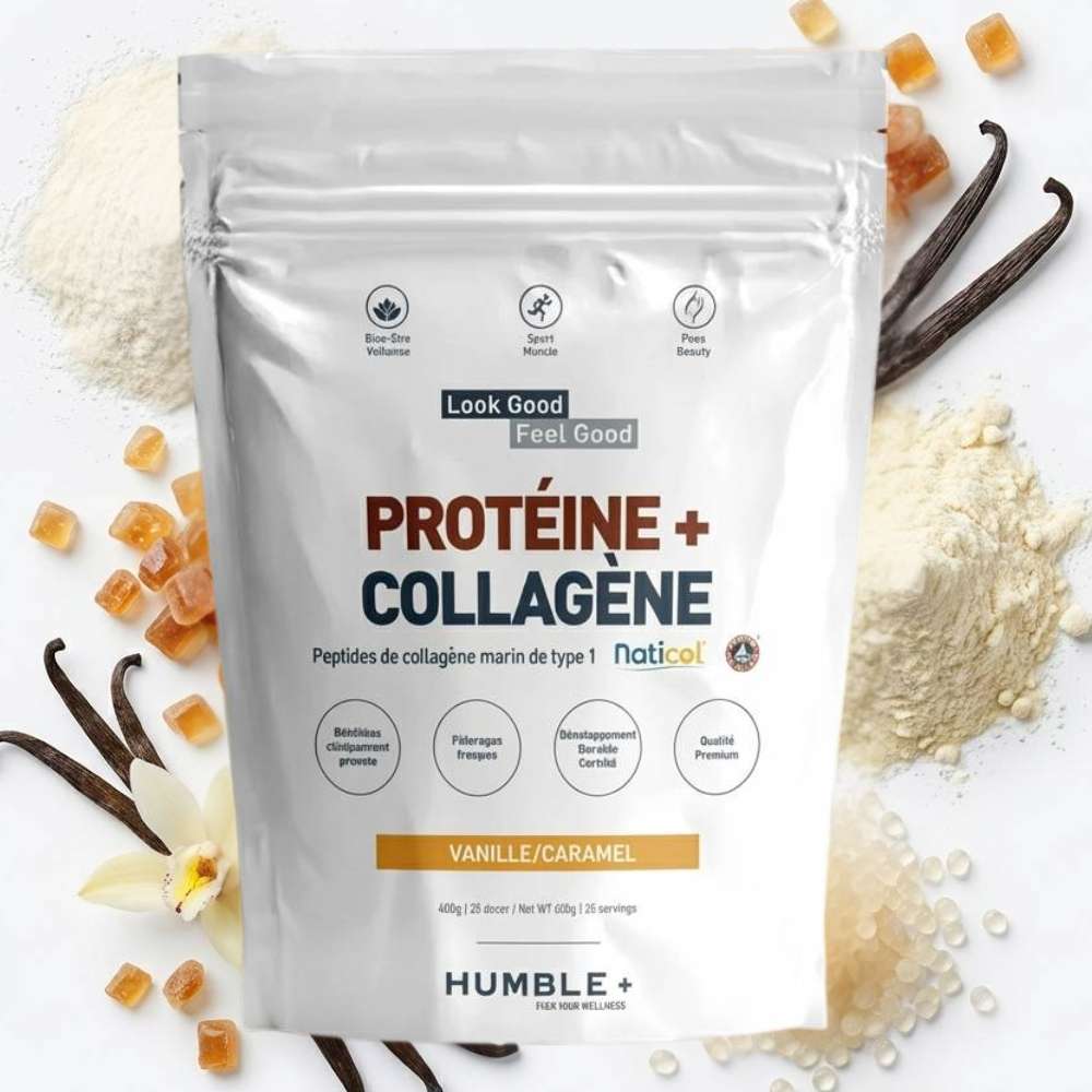 Protéine + Peptides de Collagène Marin - saveur Vanille/Caramel - Humble+